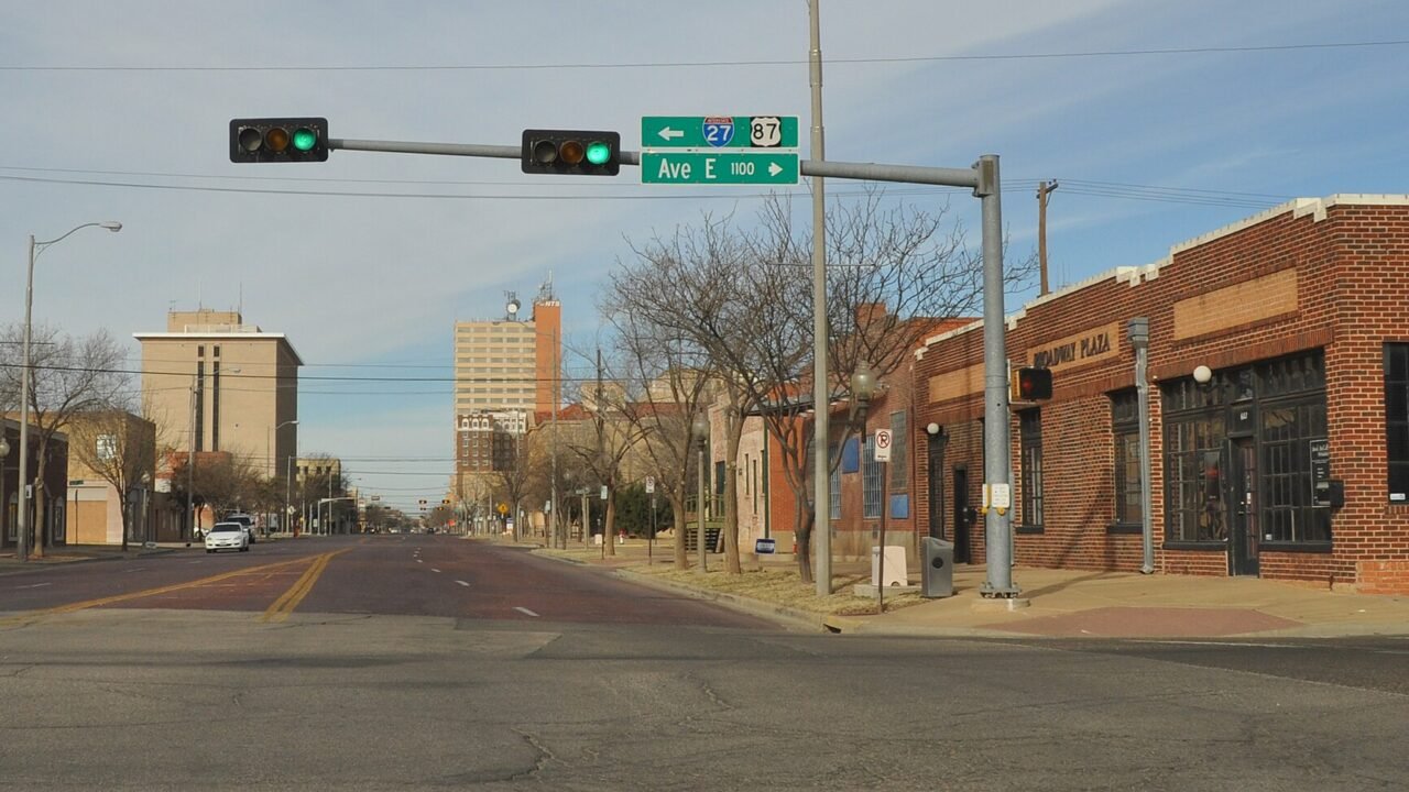 East Broadway Street in downtown Lubbock