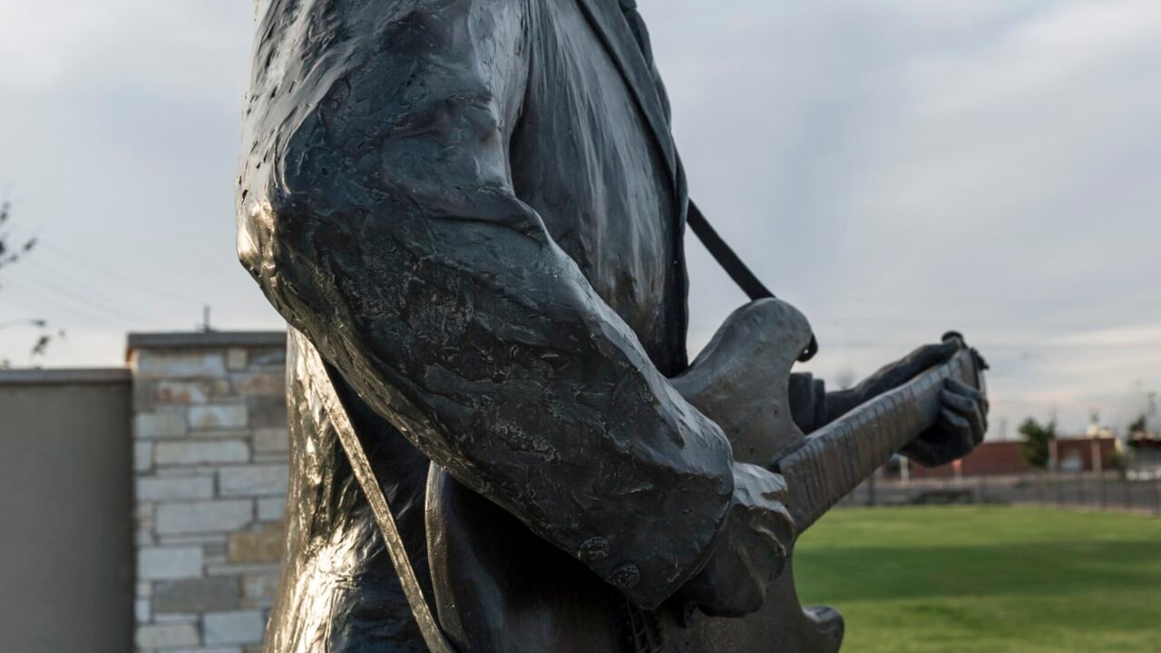 The Buddy Holly statue at the West Texas Walk of Fame in Lubbock