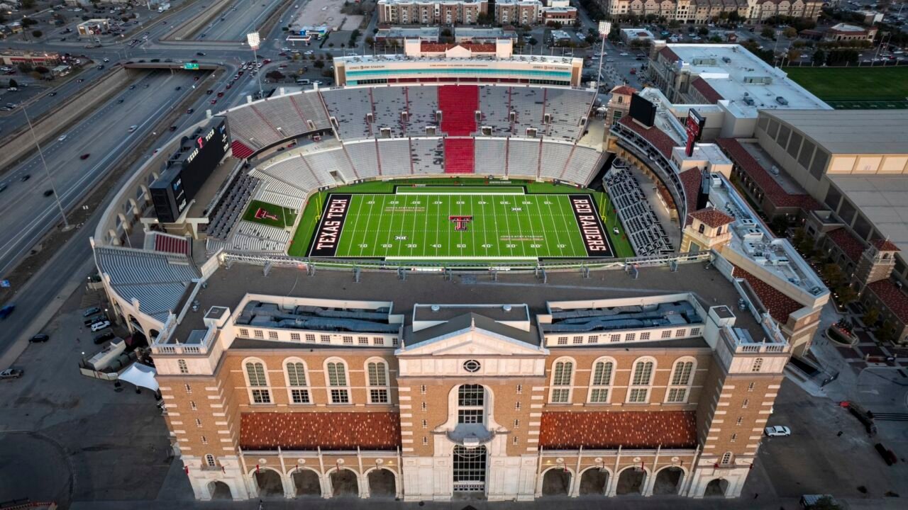 Aerial view of Texas Tech's football stadium in Lubbock (file photo)